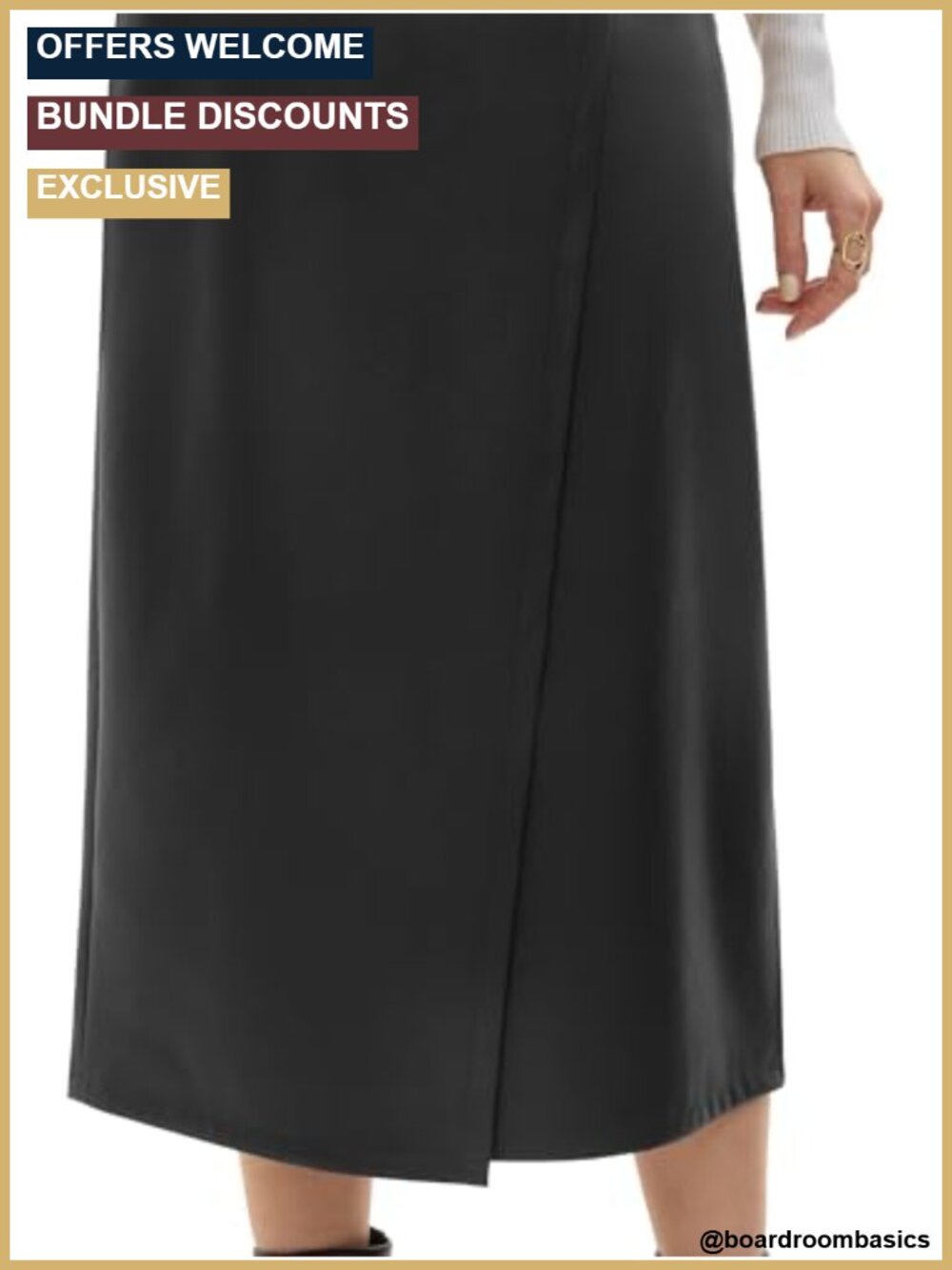 Faux Leather Bodycon High Waisted Midi Pencil Skirt with Slit Work Fall Winter - Picture 3 of 6